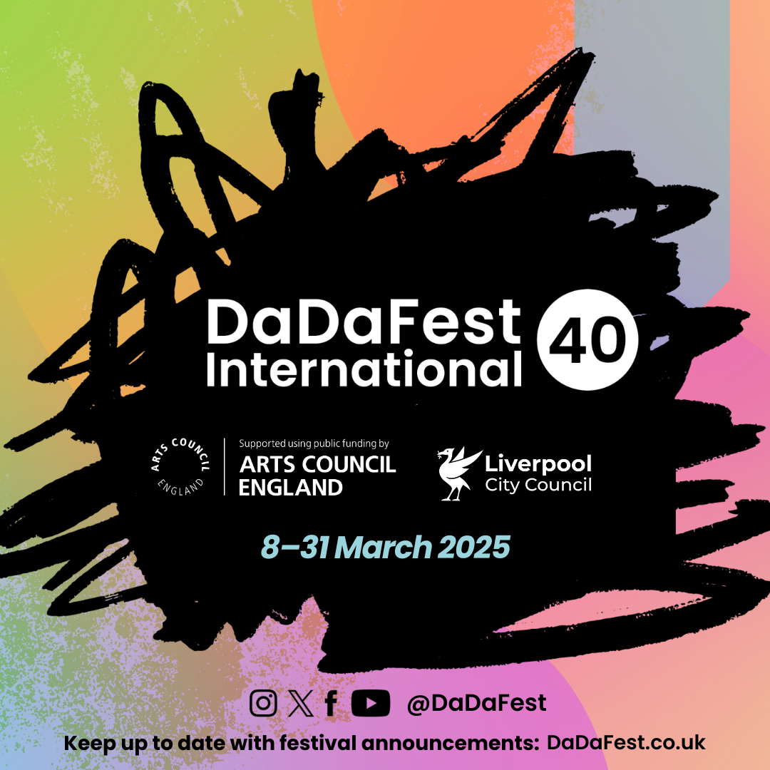 Swirl of pastel colours fill the background.  DDFI 40 and 'Rage' are written across a black scribble.